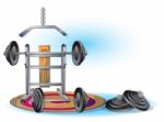 Cartoon  Illustration Interior Fitness Room With Separated Layers Stock Photo