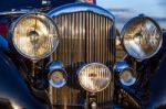 Close-up Of The Front Of Vintage Bentley Stock Photo