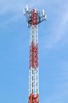 Telephone Pole With Blue Sky Stock Photo