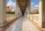 Retouching Of Perspective Walking Way Of Old And Ancient Buildin Stock Photo