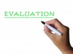 Evaluation Word Means Assess Interpret And Judge Stock Photo