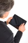 Businessman With Tablet Pc Stock Photo