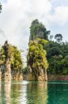 Beautiful Island And Green Lake ( Guilin Of Thailand ) Stock Photo