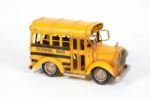 Retro School Bus Model Stock Photo