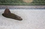 Zen Gardens Typically Contain Gravel And Bare Stones Stock Photo