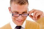 Smiling Student Wearing Spectacles Stock Photo