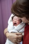 Mother And Kid In The Holding Stock Photo