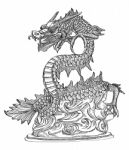 Chinese Style Dragon Statue Line Stock Photo