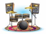 Cartoon  Illustration Interior Music Room With Separated Layers Stock Photo