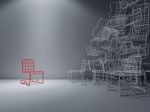 3ds Wire Chair Stock Photo