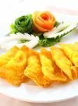 Fried Wonton Or Dumpling Stock Photo