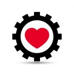  Love Heart Gear Stock Photo