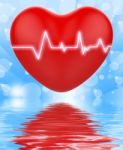 Electro On Heart Displays Passionate Relationship Or Heartbeats Stock Photo