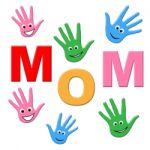 Handprints Mom Represents Human Watercolor And Painted Stock Photo