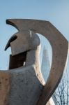 Warrior Statue With The Shard In The Background Stock Photo