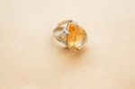 Yellow Gem Stone Jewellery Ring Stock Photo