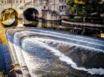 View Of Pulteney Bridge And Weir In Bath Stock Photo