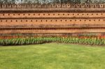 Garden Brick Wall Stock Photo