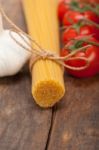 Italian Basic Pasta Ingredients Stock Photo