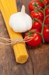 Italian Basic Pasta Ingredients Stock Photo