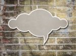 Cloud Paper Old Grunge Brick Wall Background Stock Photo