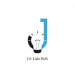 J-letter/alphabet Icon And Light Bulb Abstract Logo Design Stock Photo