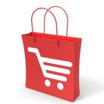 Shopping Cart Bag Showing Basket Checkout Stock Photo