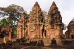 Amazing Temple  Ancient Bayon Castle, Angkor Thom, Siem Reap, Cambodia Stock Photo