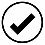 Check Mark Rounded Icon -  Iconic Design Stock Photo