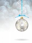 Silver Christmas Bauble Stock Photo