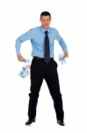 Businessman With Money Stock Photo