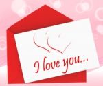 I Love You On Envelope Means Romantic Message Or Letter Stock Photo