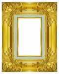 Gold Frame On The White Background Stock Photo