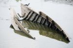 Ship Wreck In Canal Stock Photo