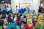 Student 9-10 Years Old, Scout Learn Usage Rope, Scout Camp Bangkok Thailand Stock Photo