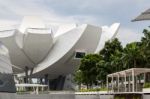 Singapore - February 3 : View Of The Artscience Museum In Singap Stock Photo