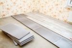 Laminate Boards Prepared For Laying On The Floor Stock Photo