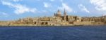 Panoramic Image Of Valletta, Capital Of Malta Stock Photo