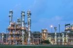 Chemical Factory At Evening Stock Photo