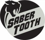 Saber Tooth Tiger Cat Head Circle Retro Stock Photo