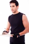 Fitness Man Marking In Clip Board Stock Photo