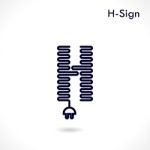 Creative H- Letter Icon Abstract Logo Design  Template Stock Photo