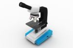 Microscope On Abstract Background Stock Photo