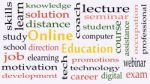 Online Education Concept Word Cloud Background Stock Photo