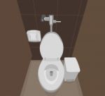 Flush Toilet Scene Stock Photo