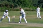 Village Cricket Being Played At Coleman's Hatch Stock Photo