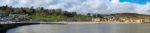 View Of Lyme Regis From The Harbour Entrance Stock Photo