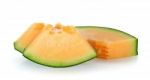 Cantaloupe Melon Isolated On The White Background Stock Photo