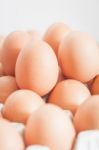 Closed Up Fresh Chicken Eggs Stock Photo