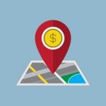 Money Pin On Map  Illustration Stock Photo